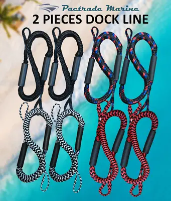 Pactrade Marine Bungee 2 Pieces Dock Line Mooring Rope 3ft EVA Foam Floats • $16.99