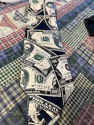 Jay International Men’s Necktie Money Cash Bills Dead Presidents • $10