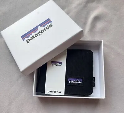 Patagonia Black Short Fold Wallet Coin Card Holder UK Postage Fast • £10.31