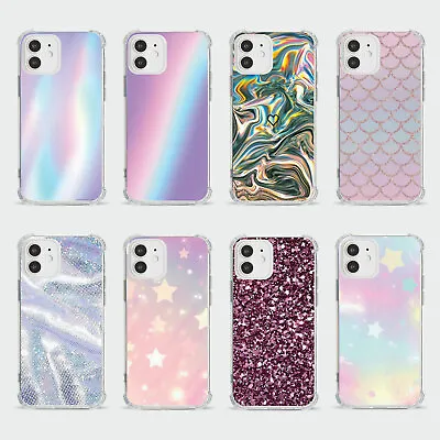 Case For Iphone 15 14 13 12 11 Se 8 Shockproof Phone Cover Iridescent Colours • £5.99