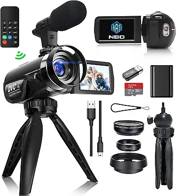 $99.96 • Buy Video Camera Flip Screen Vlogging Camera Flip Screen Camcorder Remote Control