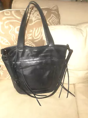 Joe's    Black  Leather   Tote  Bag     With  Shoulder  Strap • $20