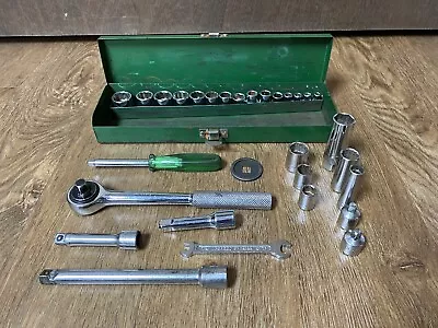 Vintage 30 Pc Sears Socket Set W/ Misc Tools And Case • $22.49