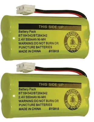 New! Battery BT184342 BT284342 For AT&T Vtech GE RCA And Clarity Phones (2 Pack) • $9.95