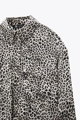 Zara  Animal Print Satin Shirt/blouse  ~ Leopard ~ L ~ 2039/408 • £17.99