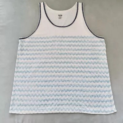 Mossimo Shirt Adult Extra Large White Green Tank Surf Waves Outdoor Casual Mens • $12.88