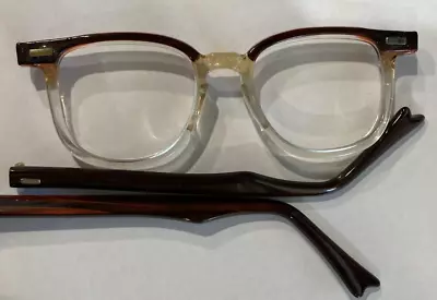 Vintage Mid Century USA Optical 2 Tone Eye Glass Frame In Original Packaging • $70.99