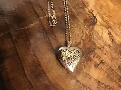 “MOM” Heart Locket Necklace Pendant Rhinestones • $19.99