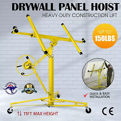 11ft 68kg Drywall Panel Lifter W/Lockable Castors Plasterboard Lift Sheet Hoist • $235.90