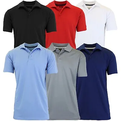 Men's Short Sleeve Moisture Wicking Polo Shirts Active T-Shirts Muscle Tees Gym  • $10.97