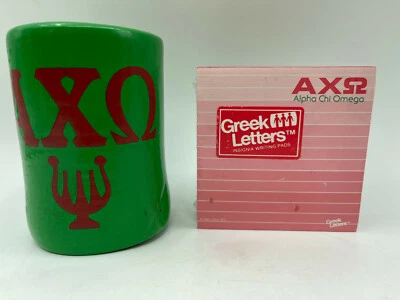 Alpha Chi Omega Greek Sorority Vintage 1985 Memo Note Pad & Drink Holder LOT  • $46.50