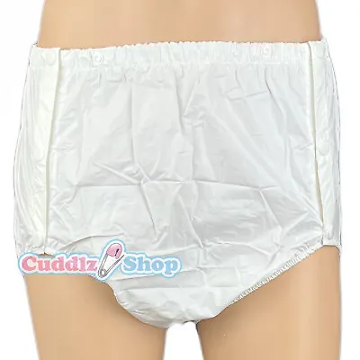 £14.99 • Buy Cuddlz White Stretchy Adult Side Fastening Plastic Incontinence Pants / Briefs