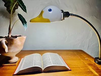 Vintage Kovacs Ceramic Duck Goose Head Shade Metal Desk Reading Lamp • $195.99