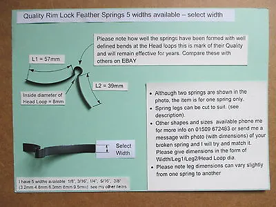 Rim Lock Spring To Repair Victorian / Edwardian Door Latch Handle 5 Sizes  • £2.38