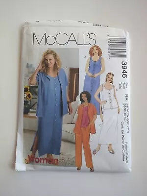 McCalls 3946 Maxi Dress Shirt Top Pants Wardrobe Plus Size 18W 20W 22W 24W Uncut • $9.99