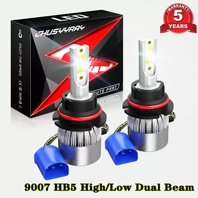 9007 6000K White LED Headlight High/Low Beam Bulbs For Ford Expedition 1997-2002 • $18.99