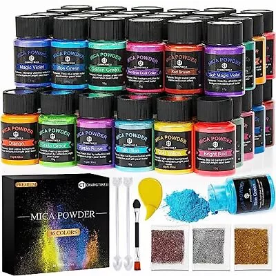 CHANGTIKEJI Mica Powder，36 Colors - 10g/Bottle Of Natural Pigment Powder For ... • $27.72