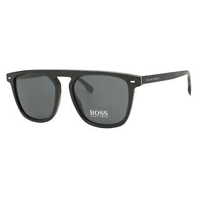 Hugo Boss 1127/S 807 IR Shiny Black Gray Len's Men's Sunglasses 54-18-145 W/Case • $59