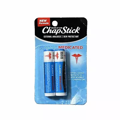New ChapStick Classic Medicated Lip Balm Tube - 0.15 Oz 2 Pack Exp 09/2025 • $6.30