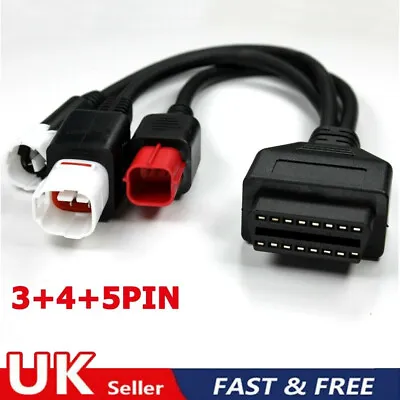 For Yamaha 3 4 And 5 Pin OBD2 Diagnostic Cable OBD Fault Code Reader Adaptor UK • £14.95