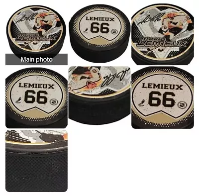 Mario Lemieux #66 Pittsburgh Penguins Nhl Puck Vintage Fotopuck Made N China🇨🇳 • $39.66