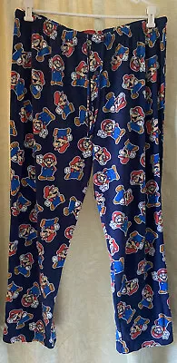 2008 Nintendo Super Mario Fleece Pajama Lounge  Pants Size XL Drawstring Waist • $12.59