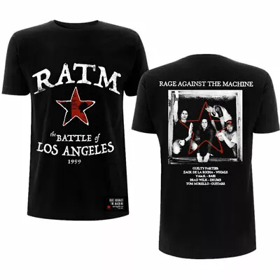 RAGE AGAINST THE MACHINE  Official Unisex T- Shirt - Battle Star - Black Cotton • £18.99