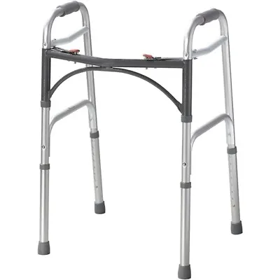 2-Button Folding Walker Bariatric Medical Walker Lightweight For Seniors Adults • $40.94