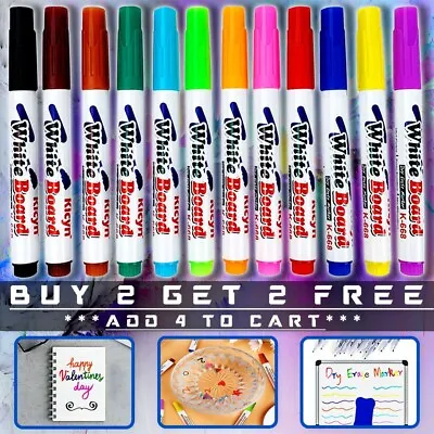 £2.99 • Buy Magic Water Paint Marker Pens - Ceramic Spoon - Whiteboard Markers🔥12 Colours🎨
