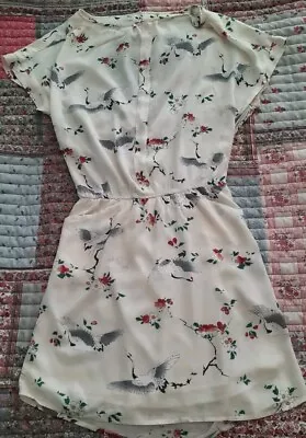 Ladies Zara Crane Bird Oriental Dress Size 8 • £9