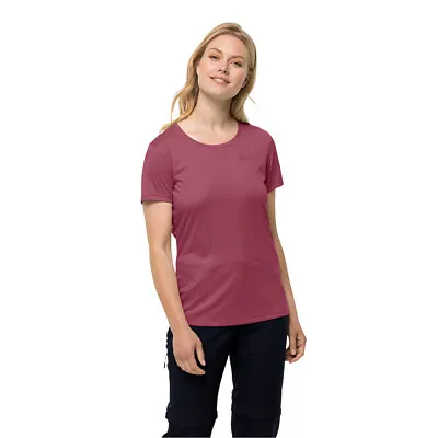 Jack Wolfskin Womens Tech T-Shirt (Sangria Red) • £20