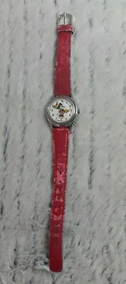 Women's Vintage MINNIE MOUSE By LORUS  V515-6080  Quartz Watch Red Leather Band • $9.99