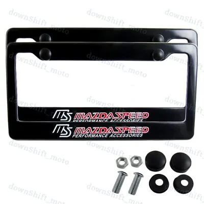 2pc MS MAZDASPEED ABS License Plate Frame With Cap For Mazda 3 6 Miata RX7 RX8 • $11.88