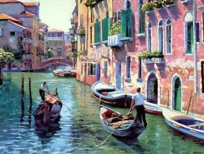 Paint By Numbers For Adults Canals Of Venice Canvas Acrylic Painting  UK COMP • £8.75