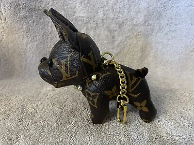 $79.99 • Buy Louis Vuitton Bag Charm Keychain Dog French Bulldog Brown