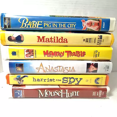 Family Friendly Lot Of 6 Used VHS Movies In Clamshell Cases Babe Matilda & More • $18.99