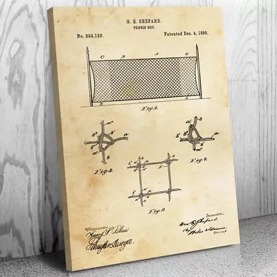 Tennis Net Patent Canvas Print Tennis Gifts Home Gym Decor Gift For Coach • $49.95