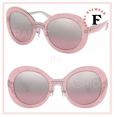 MIU MIU SPECIAL COLLECTION 04V Pink Glitter Silver Mirrored Sunglasses MU04VS • $223.20