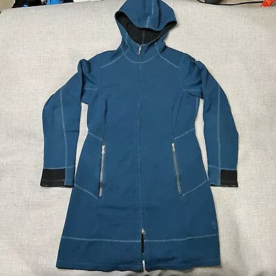 Ibex Long Jacket Women’s S 90% Merino Wool 10% Nylon Hooded Full Zip • $35