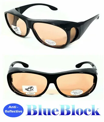 Blue Light Blocking Anti Reflective Fit Over Glasses LCD/LED Screen Eyewear • $11.95