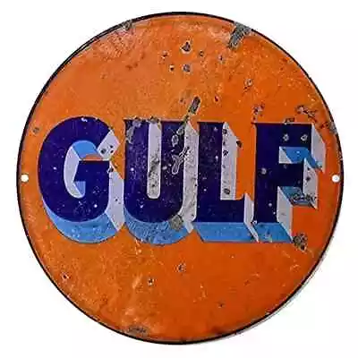 Gulf Oil Vintage Novelty Metal Sign 8 Inch Circle • $8.89