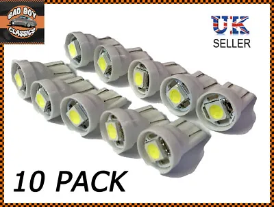 Classic Car White LED 501 T10 W5W Sidelight Interior Bulbs X10  • £5.99