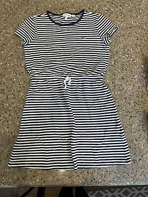 Lacoste Girls Dress Size 12 Blue And White Stripes VGUC • £12.06