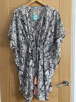 £7.99 • Buy NEW Designer Kaftan , MEDUIM , Janet Reger Snake Print Sheer Chiffon(BNWT £30)