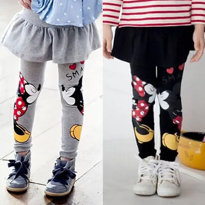 Toddler Kids Girls Trousers Leggings With Tutu Skirt Pants Pantskirt Culottes # • £10.44