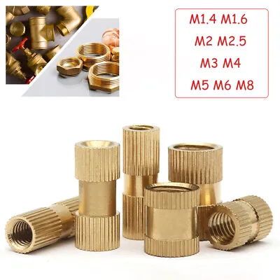 Brass Injection Knurled Insert Nut Threaded Nut M1.4 M1.6 M2 M2.5 M3 M4 M5 M6 M8 • £1.86