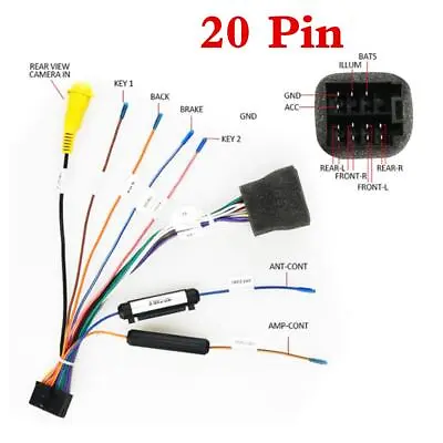 Cable Loom 20PIN Universal Car Stereo Radio ISO Wiring Harness Connector Adaptor • $12.99