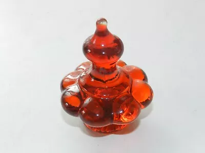 Vintage MCM Orange Art Glass Lamp FINIAL Threaded • $18