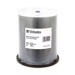 Verbatim CD-R 700MB 100Pk White Wide InkJet 52x 95252 • $49.60