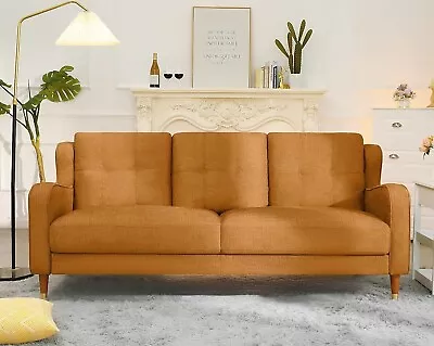 76 ✅Linen Sofa Couch 3-Seater Sofa For Living Room Comfy Deep Seat Sleeper Sofa • $328.99